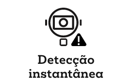 Ícone ilustrando a detecção em tempo real realizada pela plataforma umgrauemeio, utilizando câmeras inteligentes e software avançado para identificar focos de incêndio em até 3 segundos.